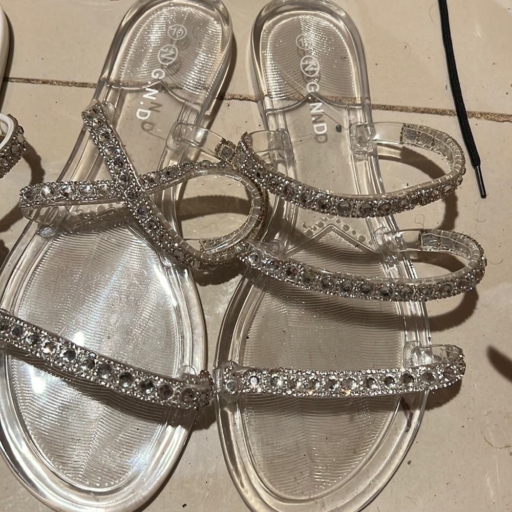 Clear sparkly sandals